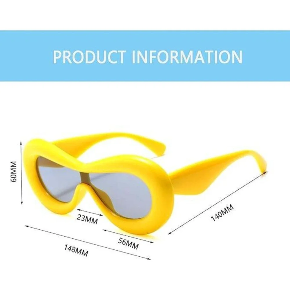 Women Sunglasses Fashion Celebrity Style‎ Yellow Frame Thick Frame Outdoor Party